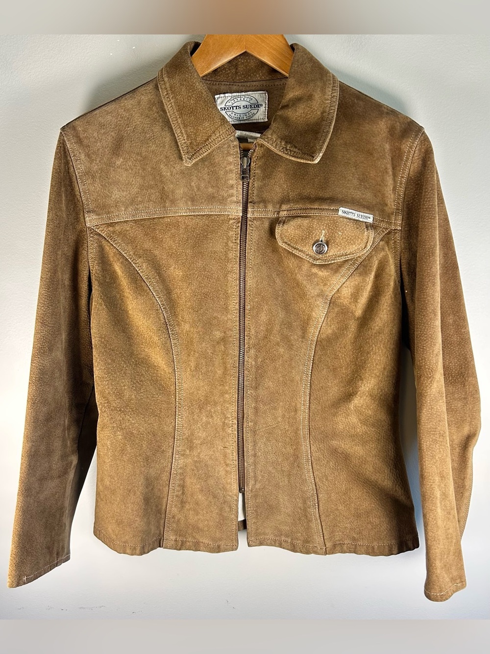 Skotts Suede Women’s Leather Jacket Sz L Brown Washable Montreal Canada Vintage
